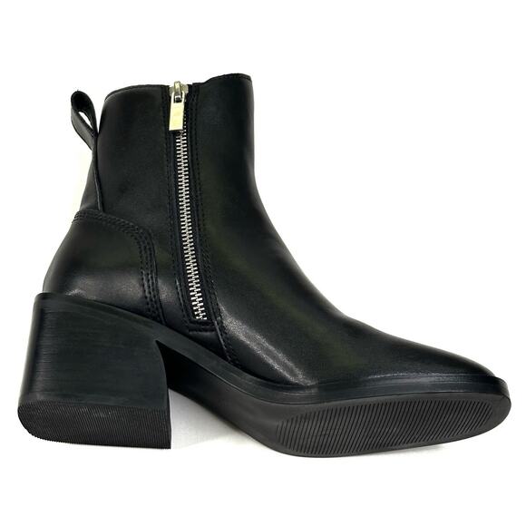 Steve Madden Ruthy Black Leather Ankle Boots Side Zip Womens Size 7.5M New $119 - Picture 6 of 12